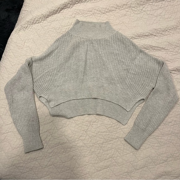 Silence + Noise Crop Knit Grey Sweater - Picture 1 of 5